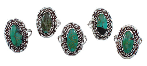 Navajo Genuine Sterling Silver Turquoise Ring Size 8 AX123953